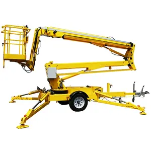 12m 14m bensin listrik Dual Power Towable Boom Lift untuk dijual