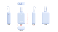 Conception ergonomique, batterie externe 35W PD 10000/20000mAh avec câbles doubles intégrés, écran LED intelligent, OEM LQ13