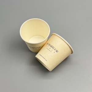 Gobelet à café jetable compostable en papier kraft, impression personnalisée OEM acceptée pour les boutiques de boissons à emporter - Product Image 3