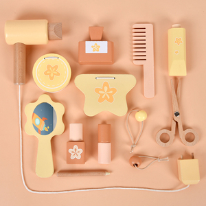 Juego de Madera con Forma de Flor Pequeña <span class=keywords><strong>Montessori</strong></span>, Salón de Belleza, Juego de Imitación de Peluquería, Mesa de Cocina, Juguetes de Rol - Product Image 3
