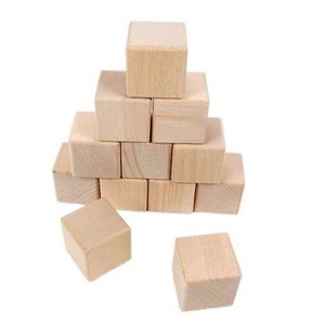 Chưa hoàn thành vuông sồi gỗ khối tự nhiên DIY khối gỗ phụ kiện đồ chơi cho trẻ em đánh bóng kỹ thuật - Product Image 2