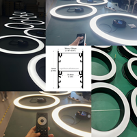 Perfil de Aluminio LED en Forma de Arco Flexible, Carcasa Curva para Tira de Luz Lineal, Iluminación Decorativa para Techos de Hoteles y Centros Comerciales