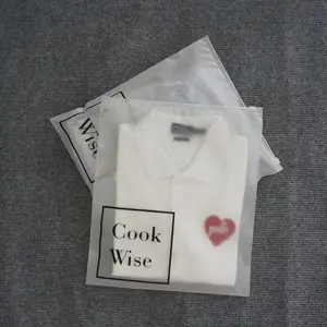 맞춤형 인쇄 생분해 성 EVA 젖빛 투명 지퍼 가방 의류 티셔츠 친환경 플라스틱 포장