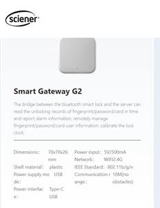 Puente TTlock Gateway Wifi 2,4G para cerradura de puerta inteligente Bluetooth y servidor para aplicación administrar de forma remota la información de los usuarios - Product Image 6