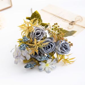 Ramo de Rosas Artificiales Baihuabang, Flores de Seda y Plástico Hechas a Mano, Estilo Nórdico, Decoración para el Hogar y Bodas, Temporada de Otoño - Product Image 4