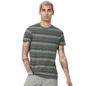 T-shirt col rond à manches courtes pour hommes, imprimé, personnalisé, décontracté, rayé, ajusté, du Bangladesh, vente en gros - Product Image 1