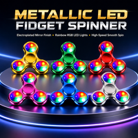 Toupie anti-stress métallique tendance, nouveauté, jouet de bureau, motif arc-en-ciel réaliste, sensation de compression, fidget spinner