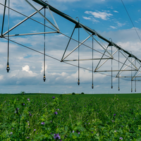 Équipement d'irrigation agricole avec moteur d'entraînement robuste, système d'arrosage par canon pivotant central pour les grands champs agricoles