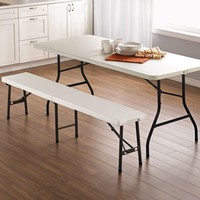 Table de pique-nique pliante en plastique moulé par soufflage HDPE de haute qualité pour l'extérieur, table de pique-nique portable pour le jardin