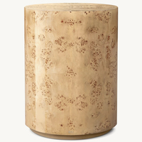 Mesa de Centro de Madera Sólida OEM, Juego de Sala de Estar Moderno y Lujoso, Mesa Auxiliar Bardott Hecha a Mano con Base de Madera Rizada, Duradera y Ecológica