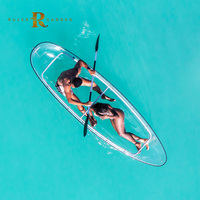 Bateau transparent pour 2 personnes, kayak double place en polycarbonate transparent pour flotte de location, équipements de station balnéaire, utilisation en mer, lac, rivière, vente en gros