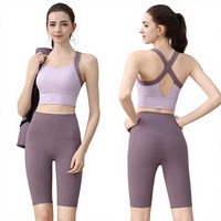 Ensemble soutien-gorge de sport respirant pour femme, nouvelle collection été 2026, bretelles croisées, col en V, idéal pour la course professionnelle et les entraînements intensifs