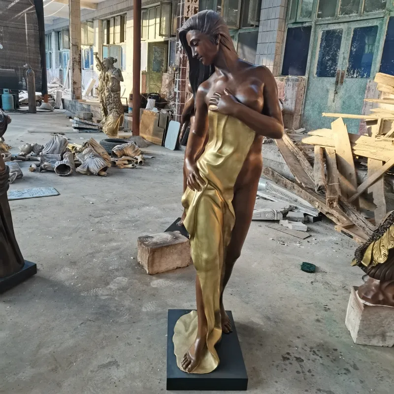 Patung perunggu ukuran hidup patung wanita telanjang kerajinan cor logam patung perunggu perempuan wanita cantik