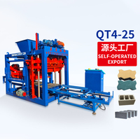 Machine de fabrication de blocs de béton entièrement automatique QT4-25 pour pavés creux interverrouillés de 4, 5, 6, 8, 9 pouces