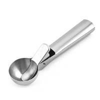 Gadget Dapur Sendok Es Krim Sendok Es Krim Baja Tahan Karat dengan Pegangan Nyaman Alat Es Krim dengan Pemicu Sendok Bakso