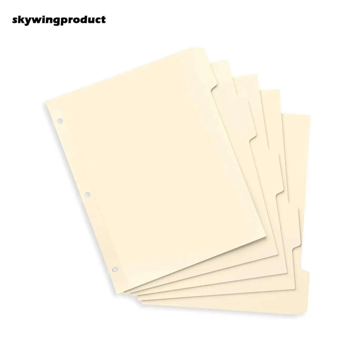 skywingproduct China manufacture 5tab index divider with reinforced tape for 3 ring binder