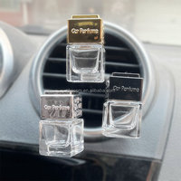 Flacon de parfum carré vide de 10 ml en verre avec bouchon, impression sérigraphique, diffuseur de voiture suspendu
