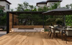 Carrelage de sol extérieur aspect bois 600x1200mm, épaisseur 18mm, pour villa et jardin, <span class=keywords><strong>dalle</strong></span> de pavage haute dureté anti-taches pour aménagement paysager - Product Image 3