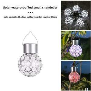 Lampe solaire suspendue d'extérieur style pastoral, étanche, <span class=keywords><strong>LED</strong></span> RGB à effet de flamme dégradé, petite lampe de jardin - Product Image 3