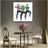 Gangnam style fun dancing 3 personnes tête d'animal abstrait corps humain art travail peinture à l'huile peinte à la main décoration pour la maison