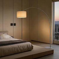 Lampe sur pied Aisilan de style moderne et luxueux avec finition en marbre, flexible, pour salon et chambre, avec arche incurvée
