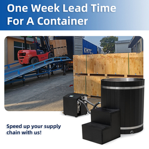 <span class=keywords><strong>Vasca</strong></span> per Terapia con Acqua Fredda, Bagno di Ghiaccio per 2 Persone, Rotonda <span class=keywords><strong>in</strong></span> Legno con Rivestimento <span class=keywords><strong>in</strong></span> Acciaio Inox e Sistema di Raffreddamento - Product Image 6