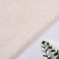 Tissu brodé de sequins tissé 150 g/m² résistant aux plis, vente en gros d'usine pour robes de mariée