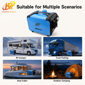 Chauffage de stationnement horizontal diesel tout-en-un OkyRie AX52H 5KW avec télécommande et minuterie pour <span class=keywords><strong>yacht</strong></span>, camping-car, camion - Product Image 5