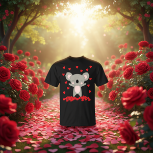 T-shirt promotionnel mignon avec koala et cœurs pour la Saint-Valentin - Product Image 3