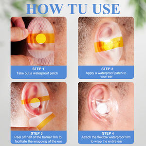 40 buah stiker telinga sekali pakai pelindung telinga Gel silikon tahan air mudah dipakai cakupan Area besar penutup telinga untuk mandi - Product Image 5
