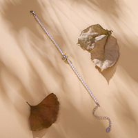 Bracelet en argent sterling 925, bracelet en perles d'osmanthus, chaîne réglable plaquée or blanc CZ pour femmes, bijoux fins BSB258