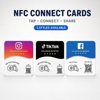 Carte NFC personnalisée pour avis Google, carte d'affichage carrée en PVC pour avis sur les réseaux sociaux, pour avis clients de magasins et restaurants, avec code QR
