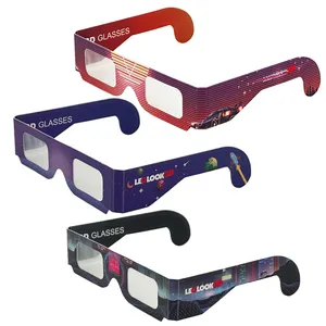 Kacamata diaction kertas Natal hadiah promosi grosir kacamata 3D kembang api