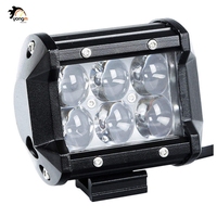 Lampe de travail LED à lentille 4D de 4 pouces 18W pour moto, tracteur, bateau, tout-terrain, 4x4, camion, SUV, VTT, accessoires de voiture