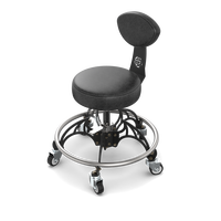 Chaise de tatoueur réglable en cuir PVC avec dossier, pivotante et à roulettes, pour salon, studio, clinique