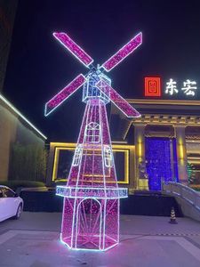 Molinillo de viento con luces LED de Navidad, luces decorativas luminosas para días festivos, IP65, decoraciones para interiores y exteriores, centros comerciales, patios y césped - Product Image 1