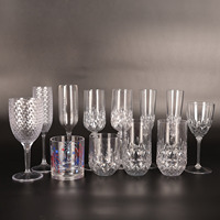 Flûtes à champagne en plastique incassable réutilisables de 220 ml, gobelets vintage personnalisés, verres à vin en plastique diamant pour mariage