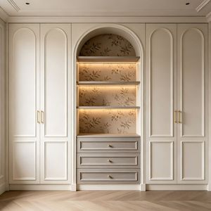 <span class=keywords><strong>Armoire</strong></span> moderne en bois à portes cintrées offrant un espace bien organisé pour la chambre d'<span class=keywords><strong>enfant</strong></span> - Product Image 2
