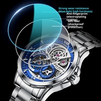 Reloj Mecánico de Lujo para Hombre, Correa de Acero Inoxidable, Luminoso, Resistente al Agua, Automático