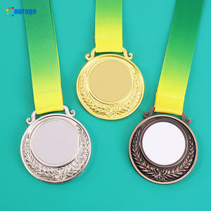 Gold Silber Bronze Aluminium einsatz benutzer definierte Druck leere Sublimation medaille mit Band - Product Image 1