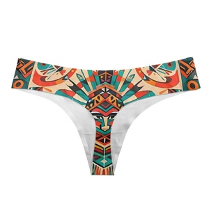 Bragas sexis de tiro bajo con diseño personalizado para mujer, bragas de Bikini coquetas con estampado de tótem indio, calzoncillos femeninos con espalda en T - Product Image 3
