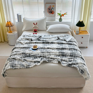 Bán Buôn Khách Sạn Hiện Đại Bộ Đồ Giường Sofa Trang Trí Nội Thất Quà Tặng Polyester Mềm Ấm Cúng Bong Bóng Flannel Ném Chăn - Product Image 3