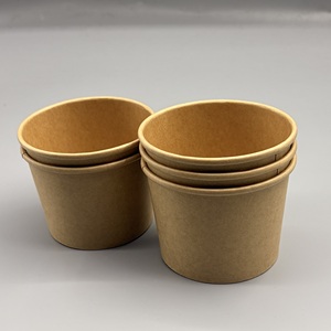 Bol en papier rond jetable personnalisé avec logo, compatible micro-ondes, pour salade et nouilles, vente en gros - Product Image 5