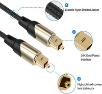 Kabel Audio Optik Toslink CableCreation, Serat Optik Berlapis Emas untuk HDTV, Monitor Komputer, Soundbar, Speaker TV, PS4, Xbox