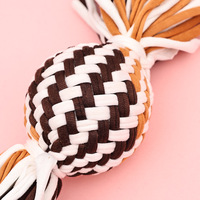 Jouets pour chiens en corde de coton à nouer, en forme de bonbons de Noël, rayés, interactifs et à mâcher - Vente en gros disponible