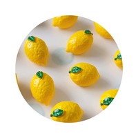 Mini Limones de Resina con Reverso Plano, Adornos de Frutas 3D para Hacer Joyas, Manualidades, Decoración de Slime