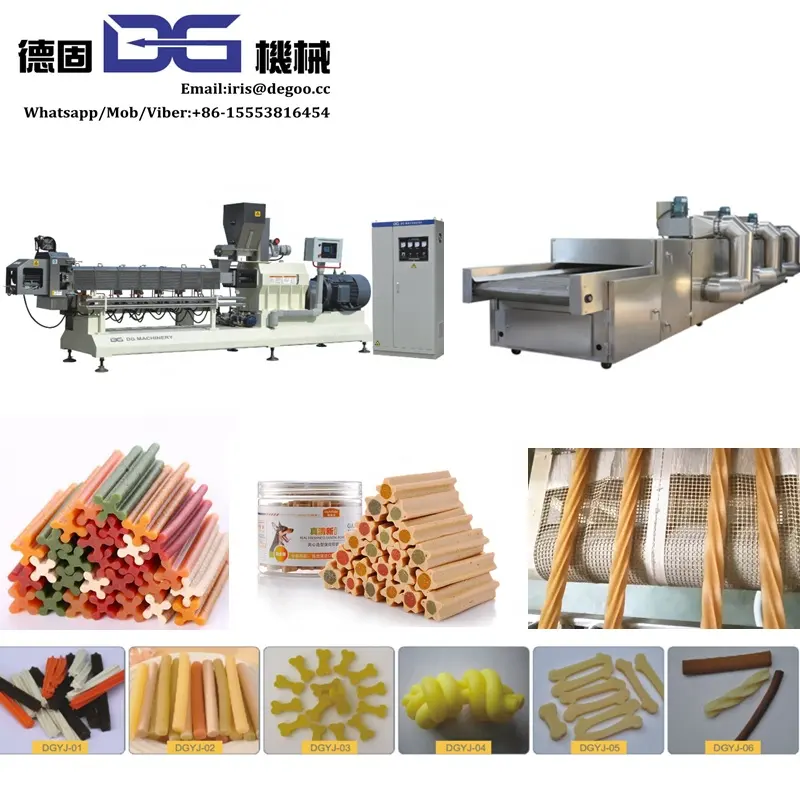 Automatische Hond/Vis/Kat/Pet Food Pellet Productielijn/500 Kg/u Huisdier Kauwen Snacks Maken Machine Jinan Dg Machines