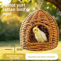 Nid d'oiseau suspendu en forme de yourte mongole, tissé à la main, toutes saisons, pour cages à oiseaux, livraison directe disponible