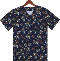 Unisex hemşire fırçalama Tops Polyester/pamuklu dokuma kumaş hastane kullanımı cerrahi iğne algılama dikişsiz fırınlama özel Logo OEM
