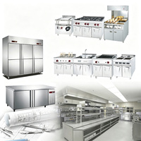 Peralatan Dapur Komersial Kustom Satu Set Lengkap Bahan Stainless Steel Solusi Proyek Katering Restoran Tenaga Gas & Listrik